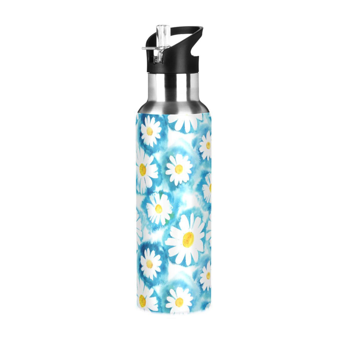 Blue Stainless Steel Insulated Water Bottle with Straw Lid Z2729