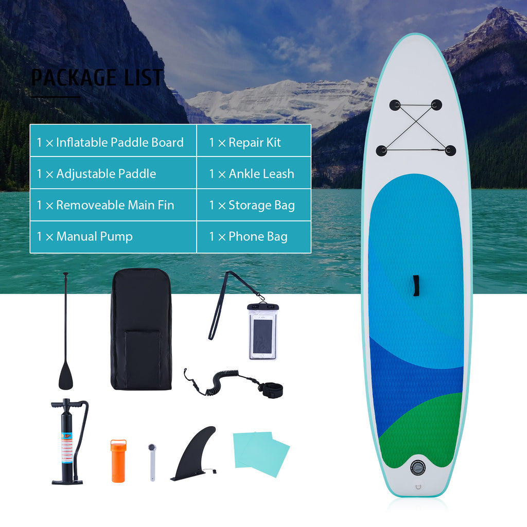 Inflatable Paddle Board 10'6" SUP Board Set with Air Pump, Green P8660