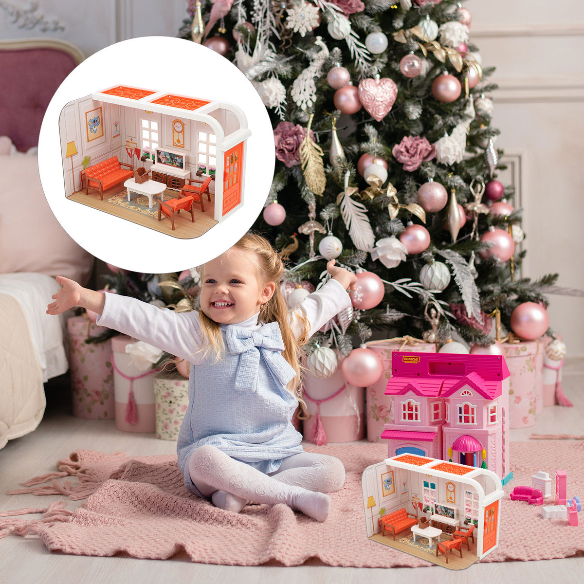 Mini Living Room Scene Toy with Furniture B10959