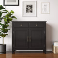 Distressed Grey Solid Wood Entryway Storage Cabinet with 2 Drawers, 2 Doors, Adjustable Shelves F68484