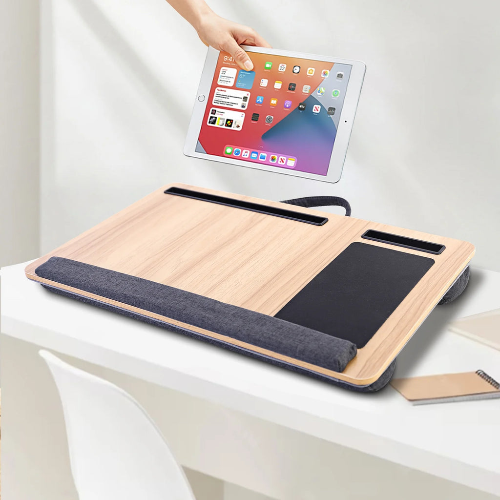 Portable Lap Laptop Desk with Cushion, Mouse Pad & Phone Slot W97322