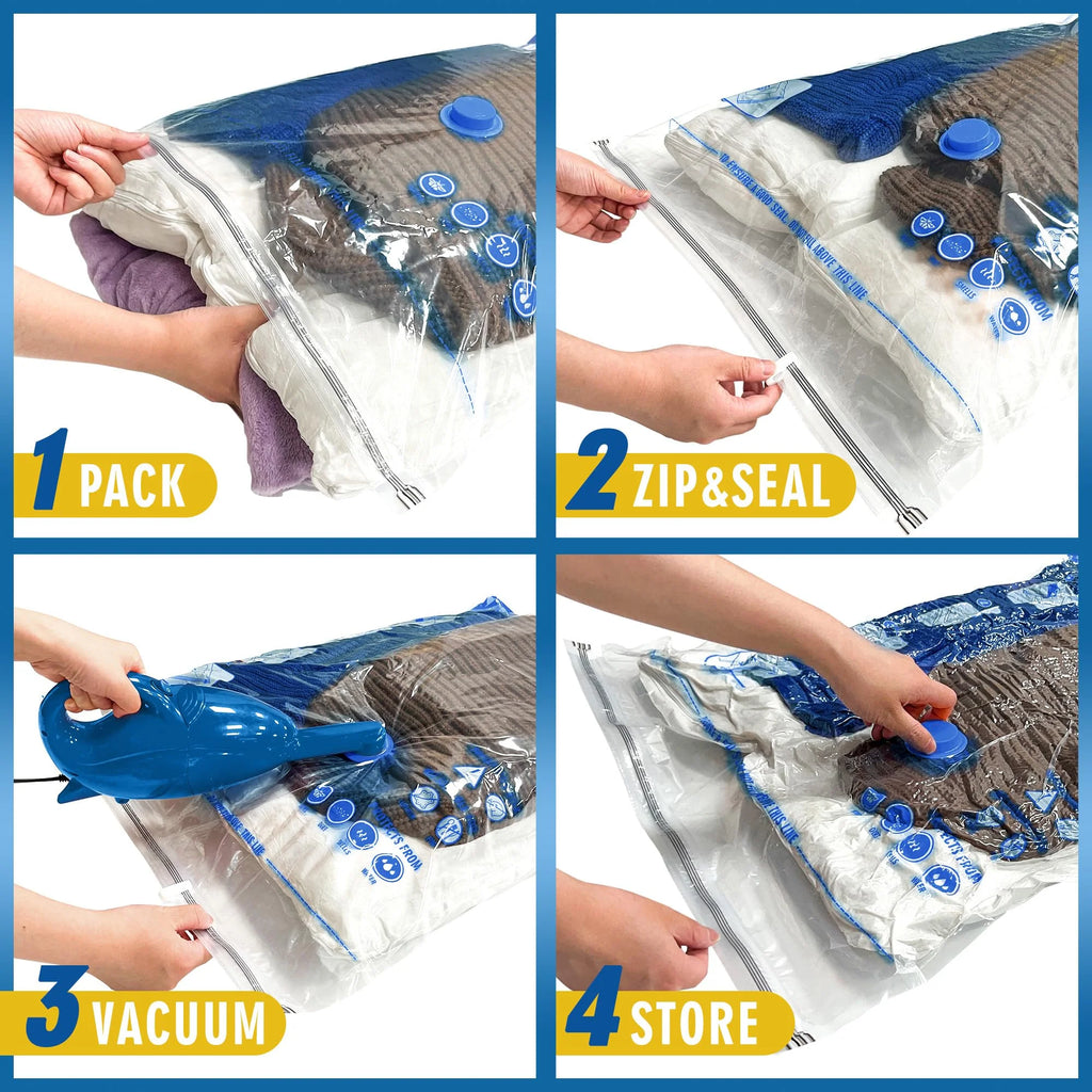 Jumbo Vacuum Storage Bags 8 Pack, Extra Large, White D578671