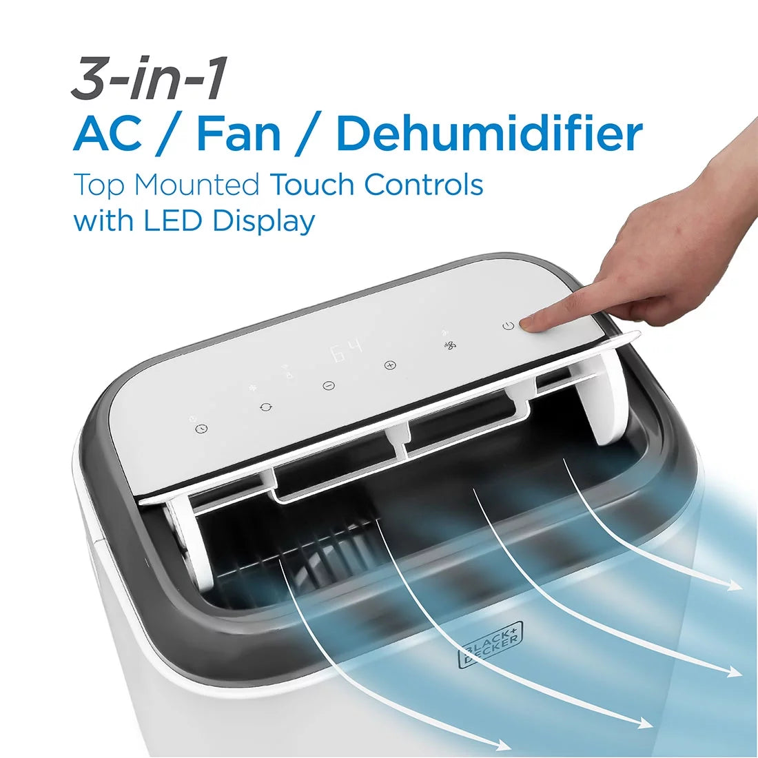 6000 BTU Portable Air Conditioner with Remote Control, White L28930