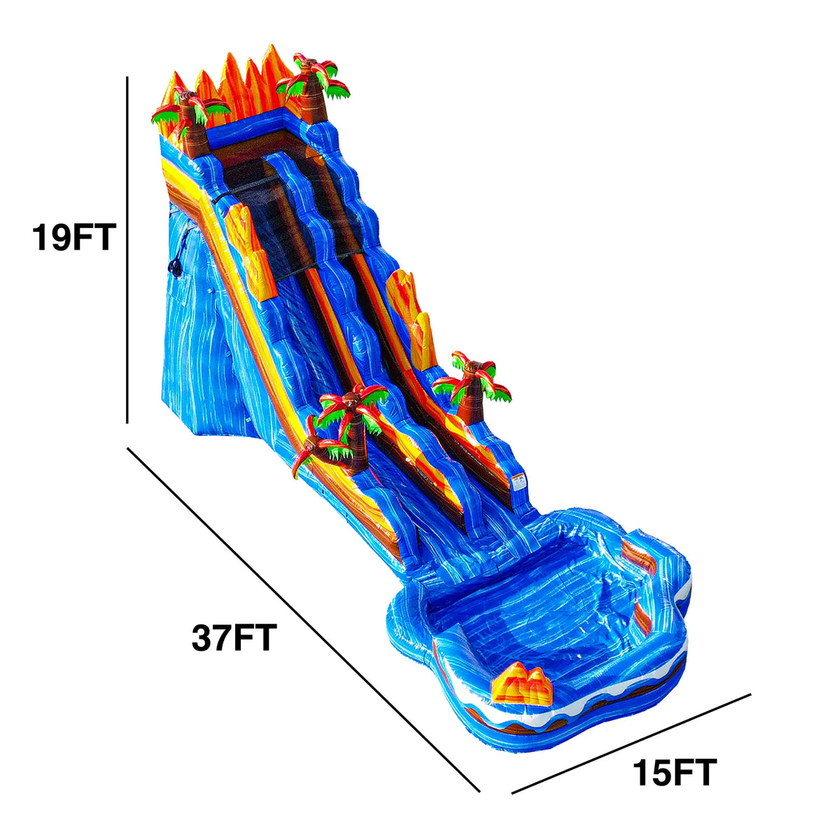 19' Inflatable Water Slide with Detachable Pool A74264