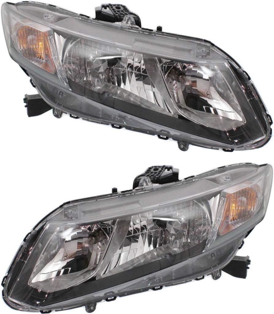Honda Civic Headlight Assembly 2013 2014 2015 Pair P5912