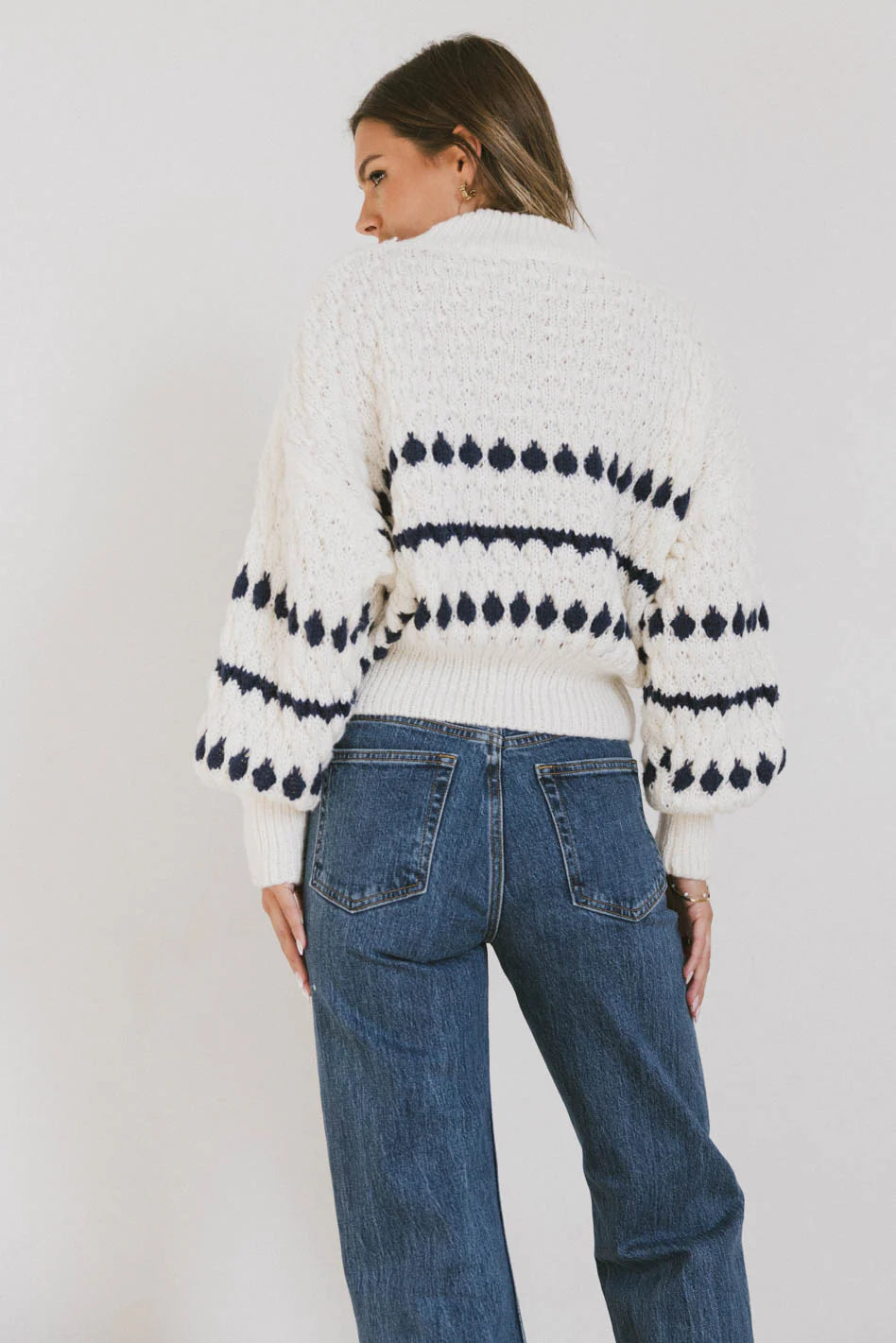 Navy Knit Sweater Q874004