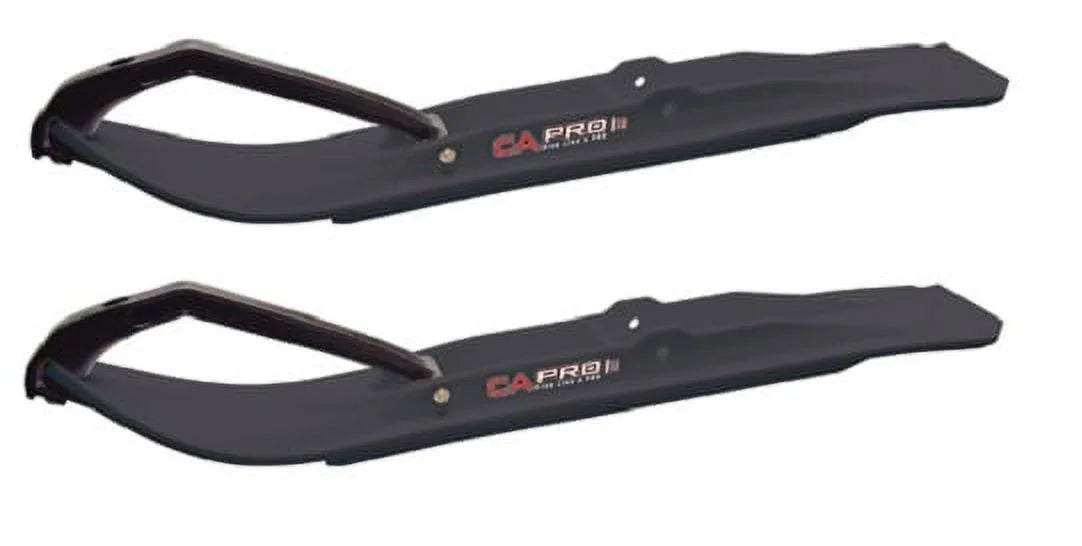 Black XT Snowmobile Skis with 10" Round Bars Complete Kit M475205