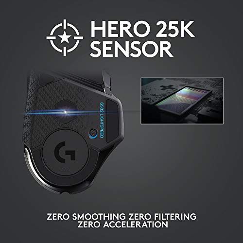 Black Wireless Gaming Mouse with Hero 25K Sensor A359567