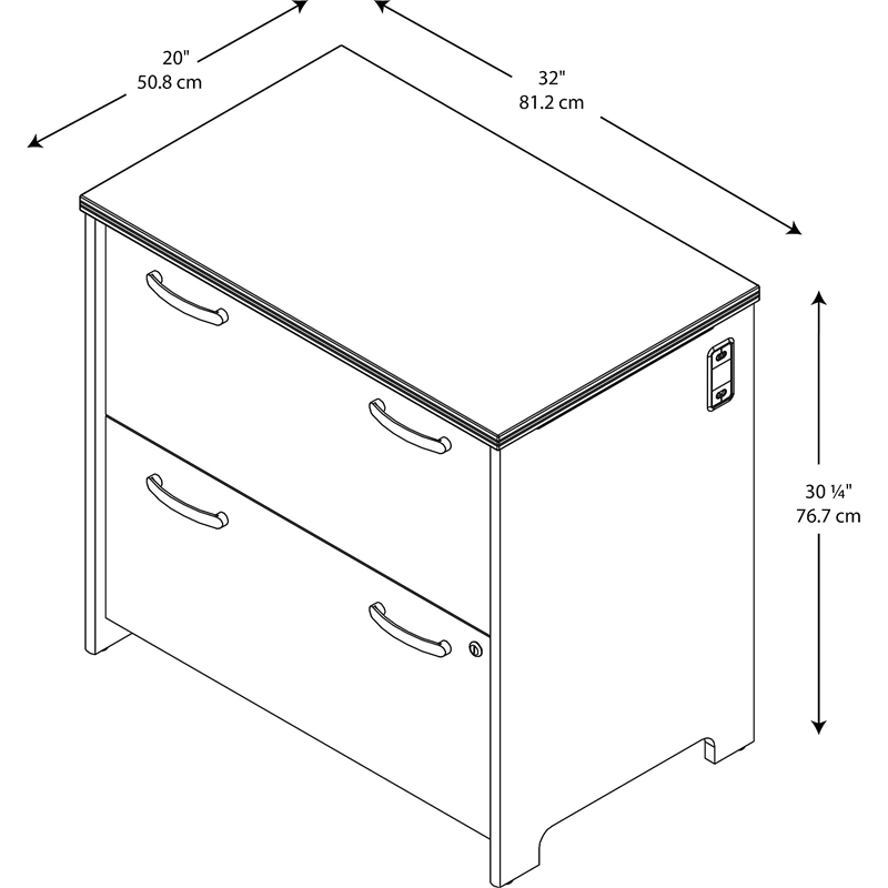 Mocha Cherry 2-Drawer Lateral File Cabinet Q848