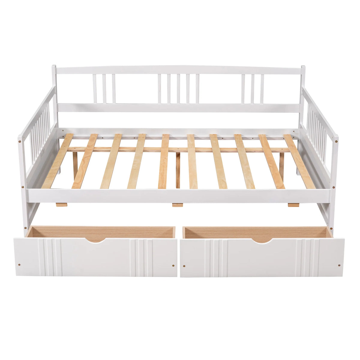 White Full Size Wood Daybed with Two Storage Drawers U481