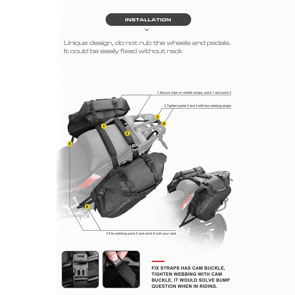 Motorcycle Rearseat Bag Large Capacity Storage Side Bag C115713
