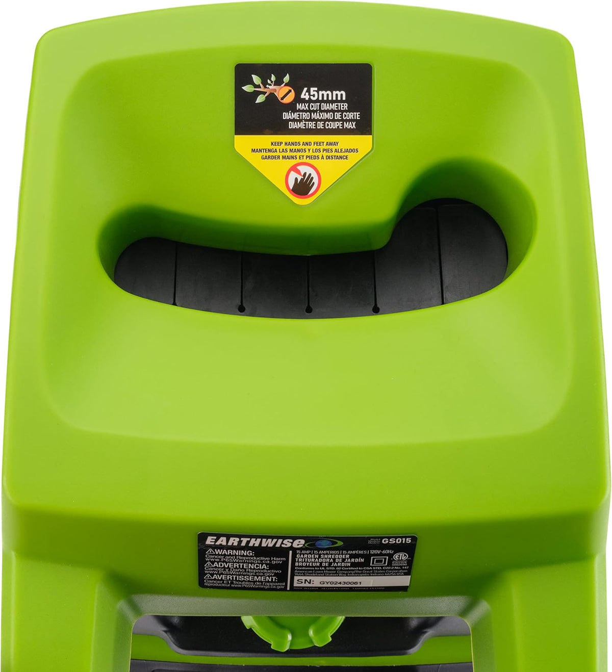 15-Amp Electric Corded Chipper/Shredder with Collection Bag F59991