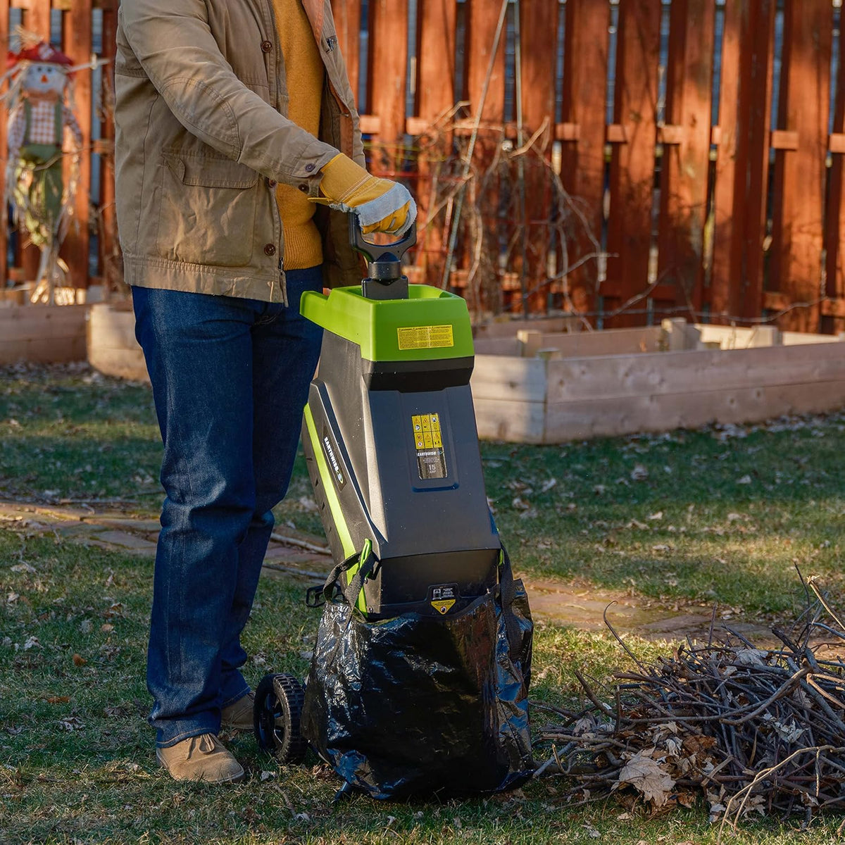 15-Amp Electric Corded Chipper/Shredder with Collection Bag F59991