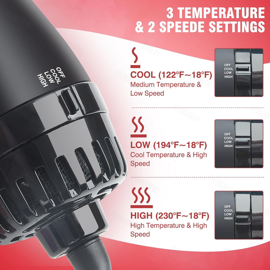 Hot Air Brush Blow Dryer Styling Tool with Ceramic Oval Barrel M32869