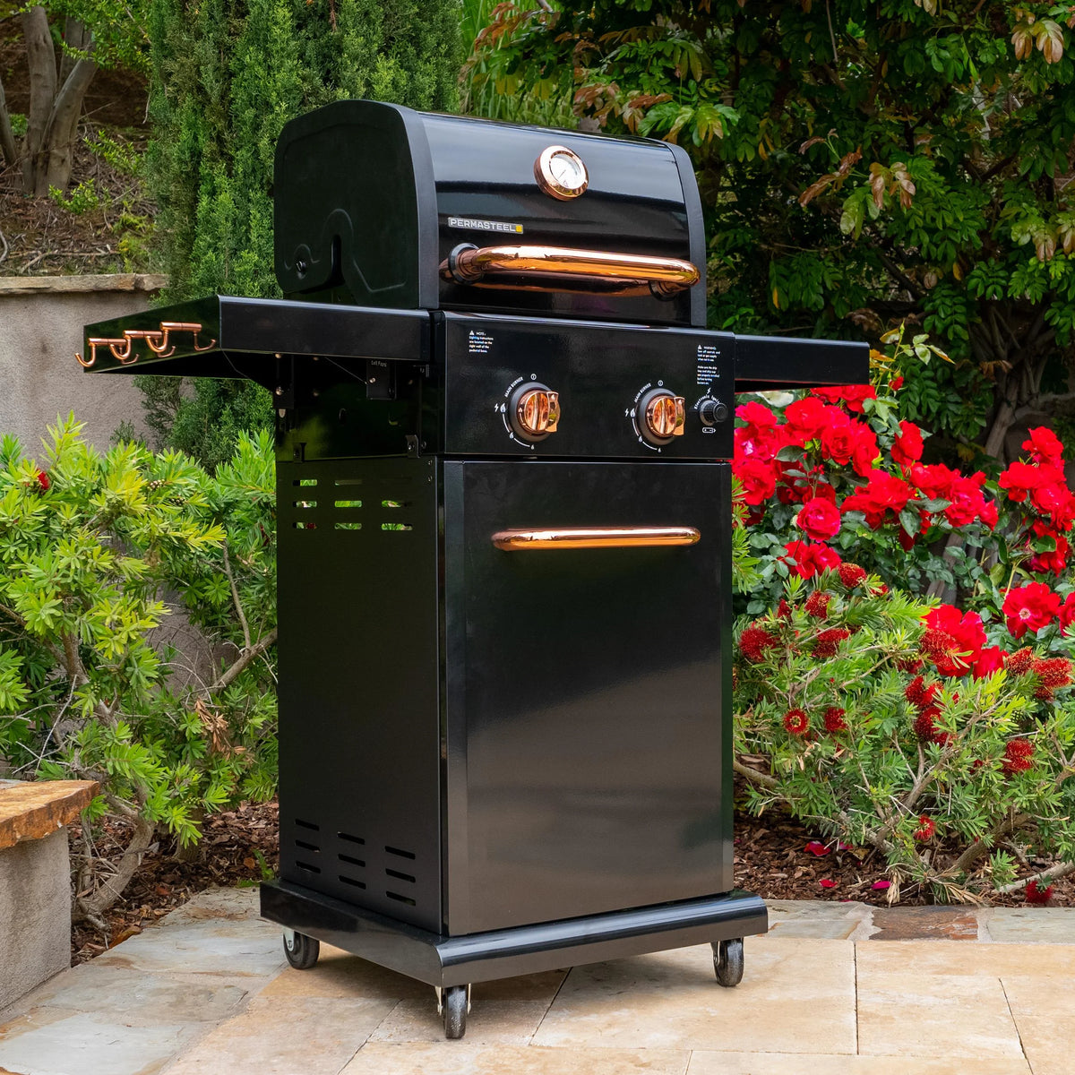 2-Burner Compact Propane Gas Grill with Foldable Sides Z1356
