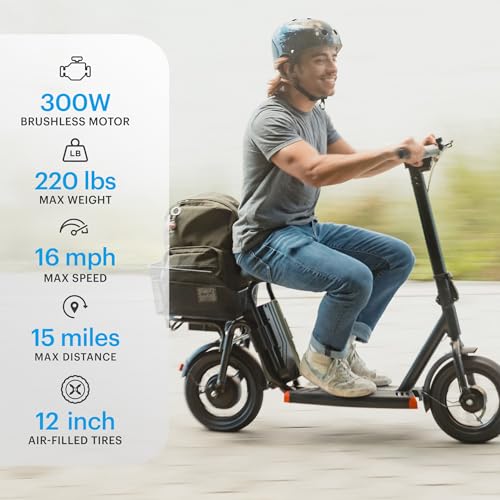 Foldable Electric Scooter with 300W Motor, 12” Tires, 15 Mile Range I26744