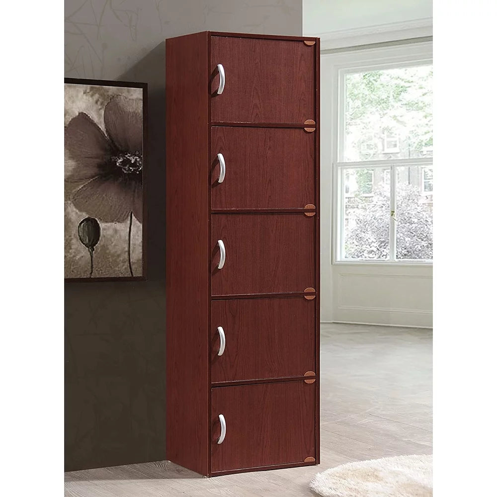 Modern 5-Shelf 5-Door Bookcase C504828