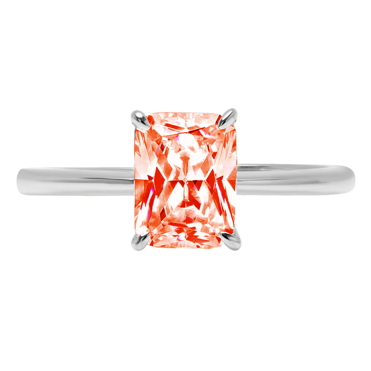 18K White Gold Solitaire Ring G436