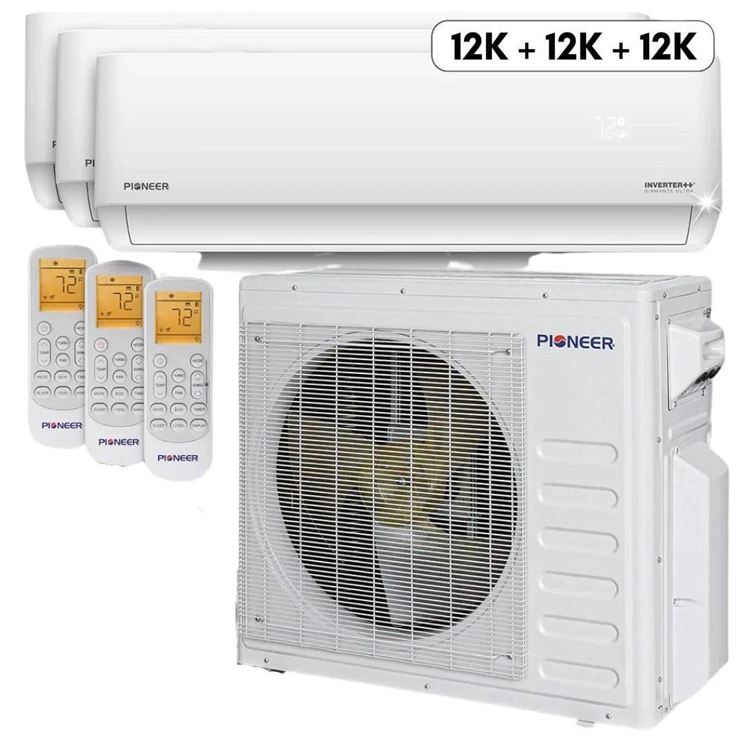 36,000 BTU 3 Zone Ductless Air Conditioner and Heat Pump V7054