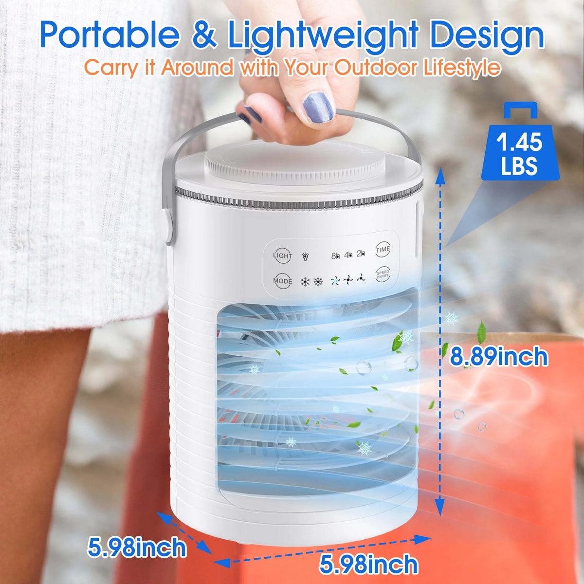 Portable Rechargeable Evaporative Air Cooler 3 Speed F726