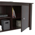 Dark Brown Wood And Metal Mirrored TV Stand G222