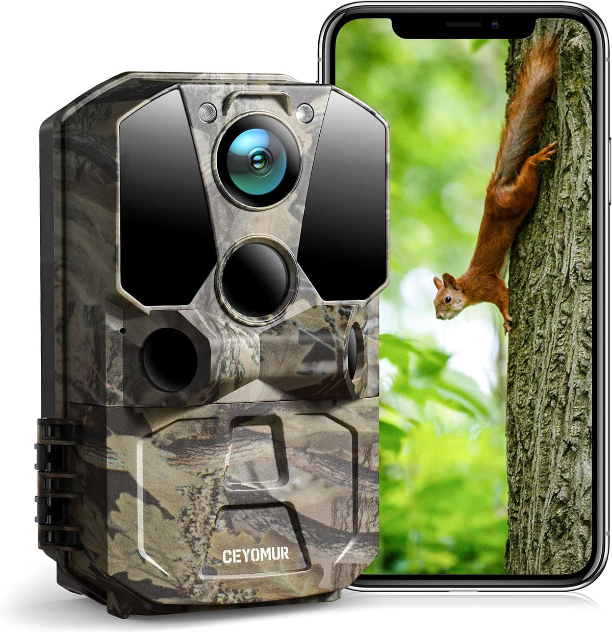 WiFi Bluetooth 30MP 1296P Hunting Camera with IR Night Vision and IP66 Waterproof S2422