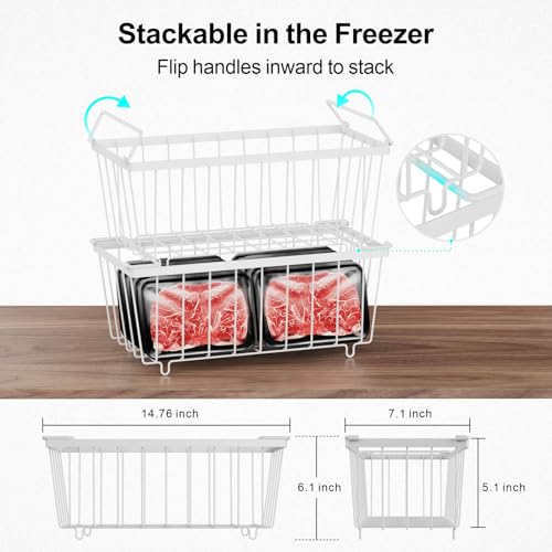 4 Pack Small Stackable Black Freezer Organizer Bins K945