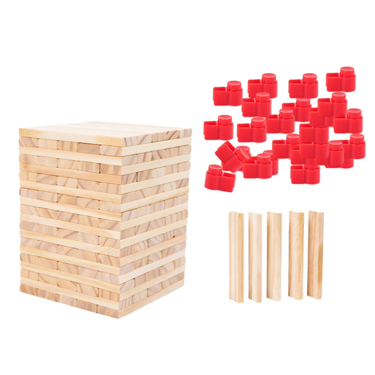 100 Pieces Wooden Blocks Stacking Game Building Kits Board Games W49478