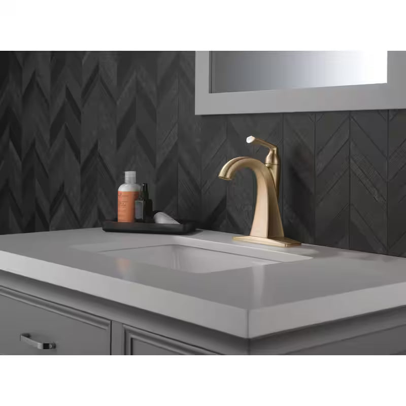 Single-Handle Single Hole Bathroom Faucet in Champagne Bronze B5857