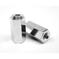 1/2 inch-13 x W11/16 inch x L1 3/4 inch Coarse Thread A563 Grade A Hex Rod Coupling Nut Low Carbon Steel Zinc Plated Pk 200 H3360