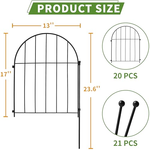 10 Pack Metal No Dig Garden Fence 11FT x 17inch Z514