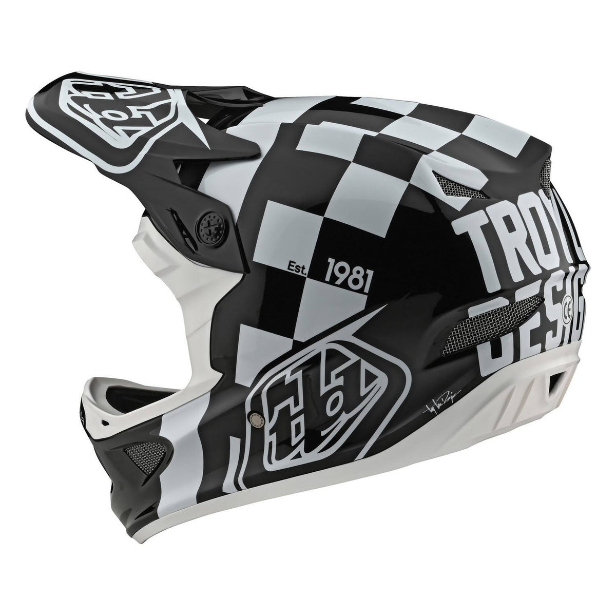 White-Black D3 Fiberlite Helmet - XL R659035