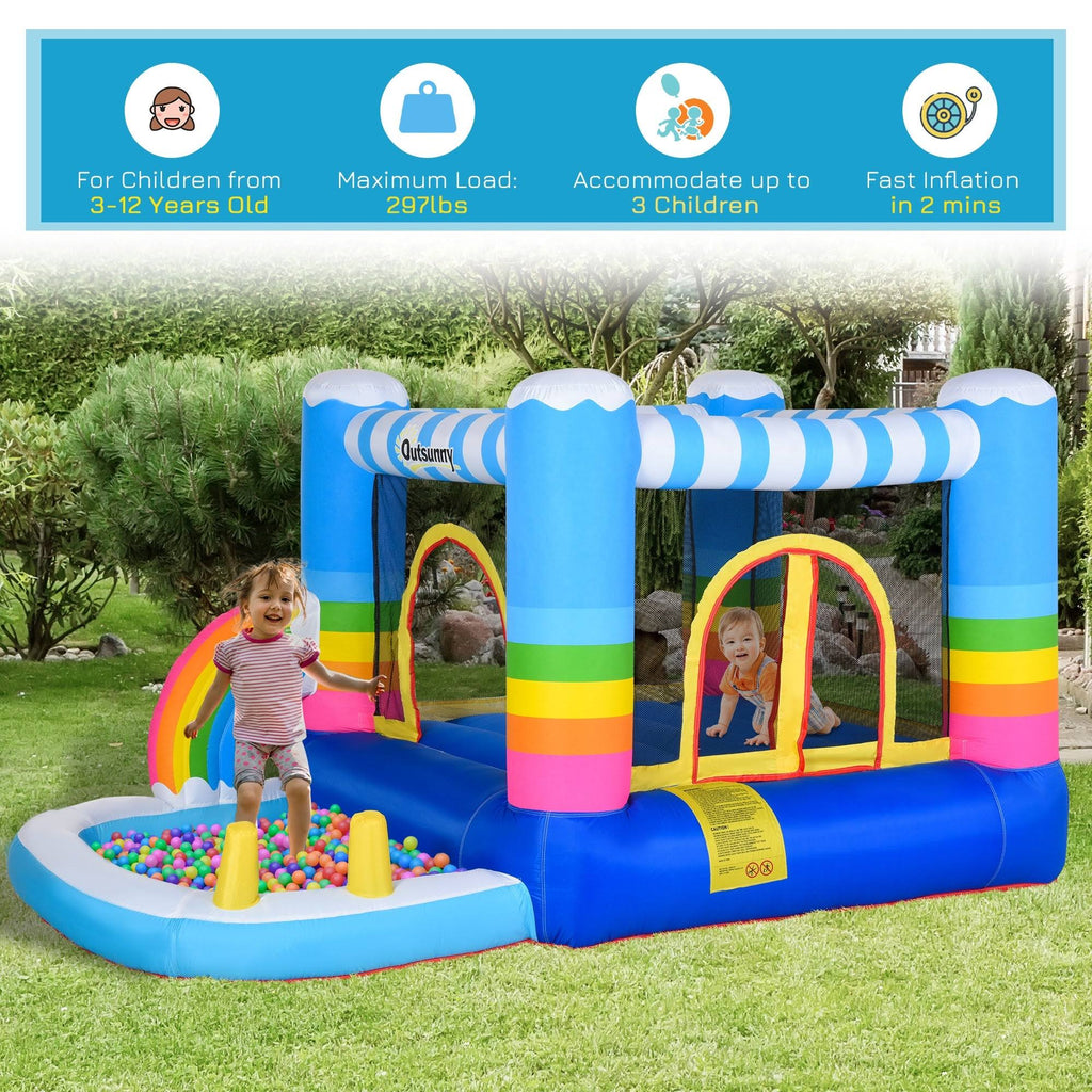 2-in-1 Kids Inflatable Bounce House with Carry Bag O724