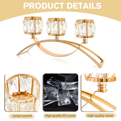 Black Set of 3 Crystal Candle Holders U5012