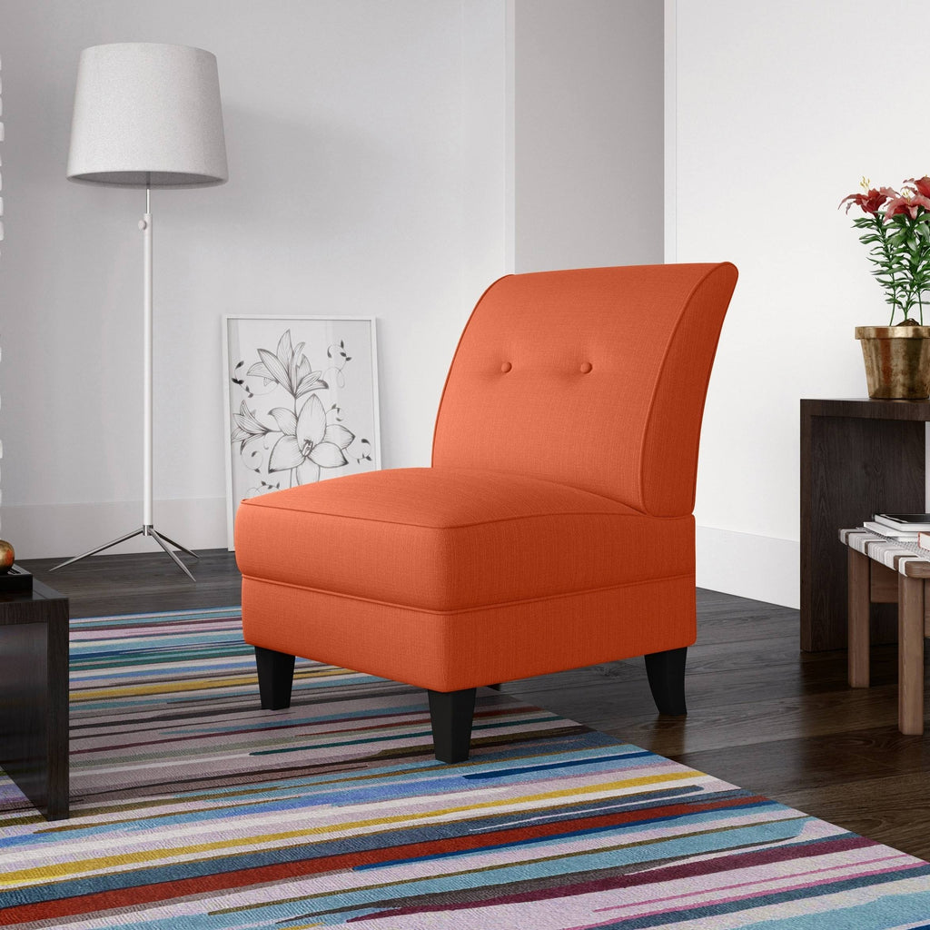 Orange Linen Armless Chair C422