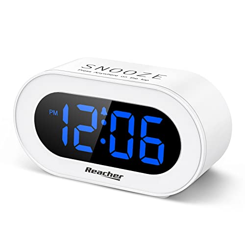 Small LED Digital Alarm Clock with Snooze (White) W489522