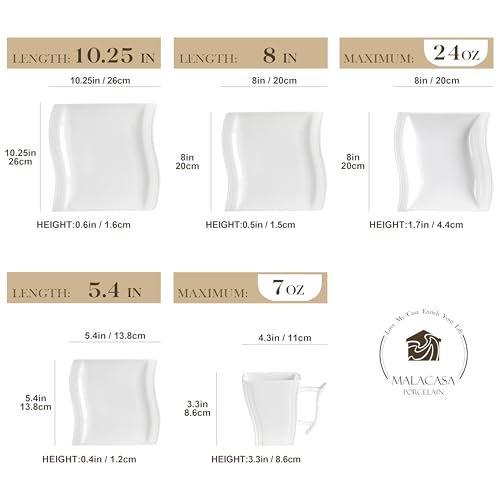 Ivory White 60 Piece Porcelain Dinnerware Set G8103