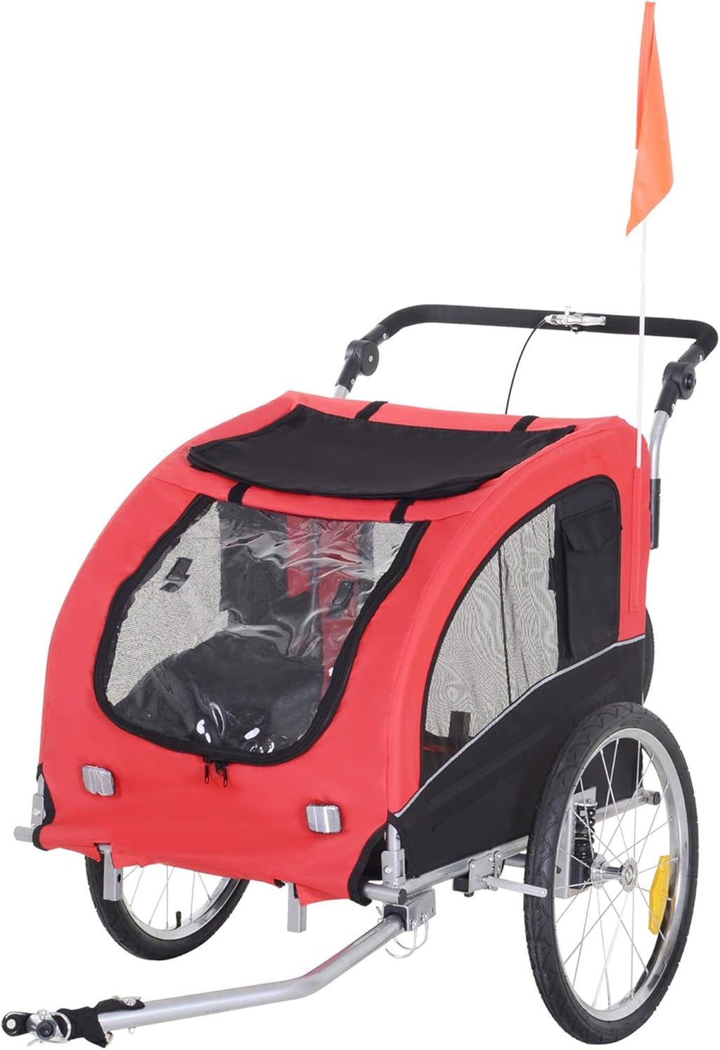Blue 2-in-1 Dog Bike Trailer Pet Stroller with Canopy V855