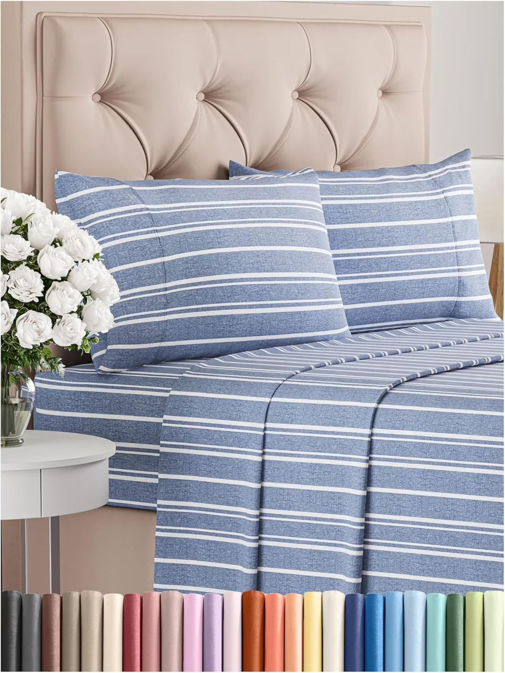 Queen Size 4 Piece Sheet Set White Deep Pockets K998