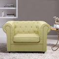 Khaki Tufted Polyester Chesterfield Chair U613282