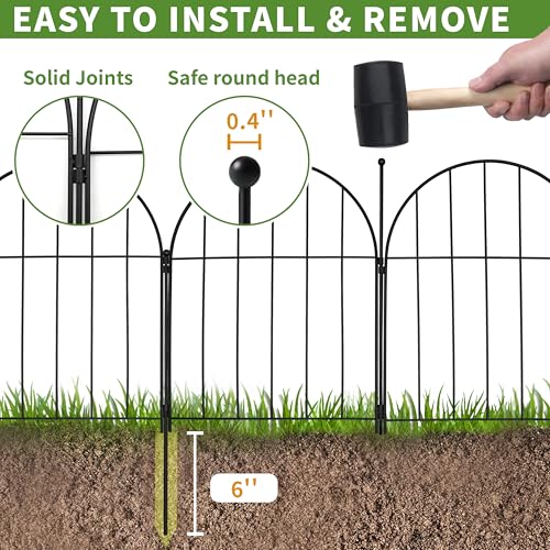 10 Pack Metal No Dig Garden Fence 11FT x 17inch Z514