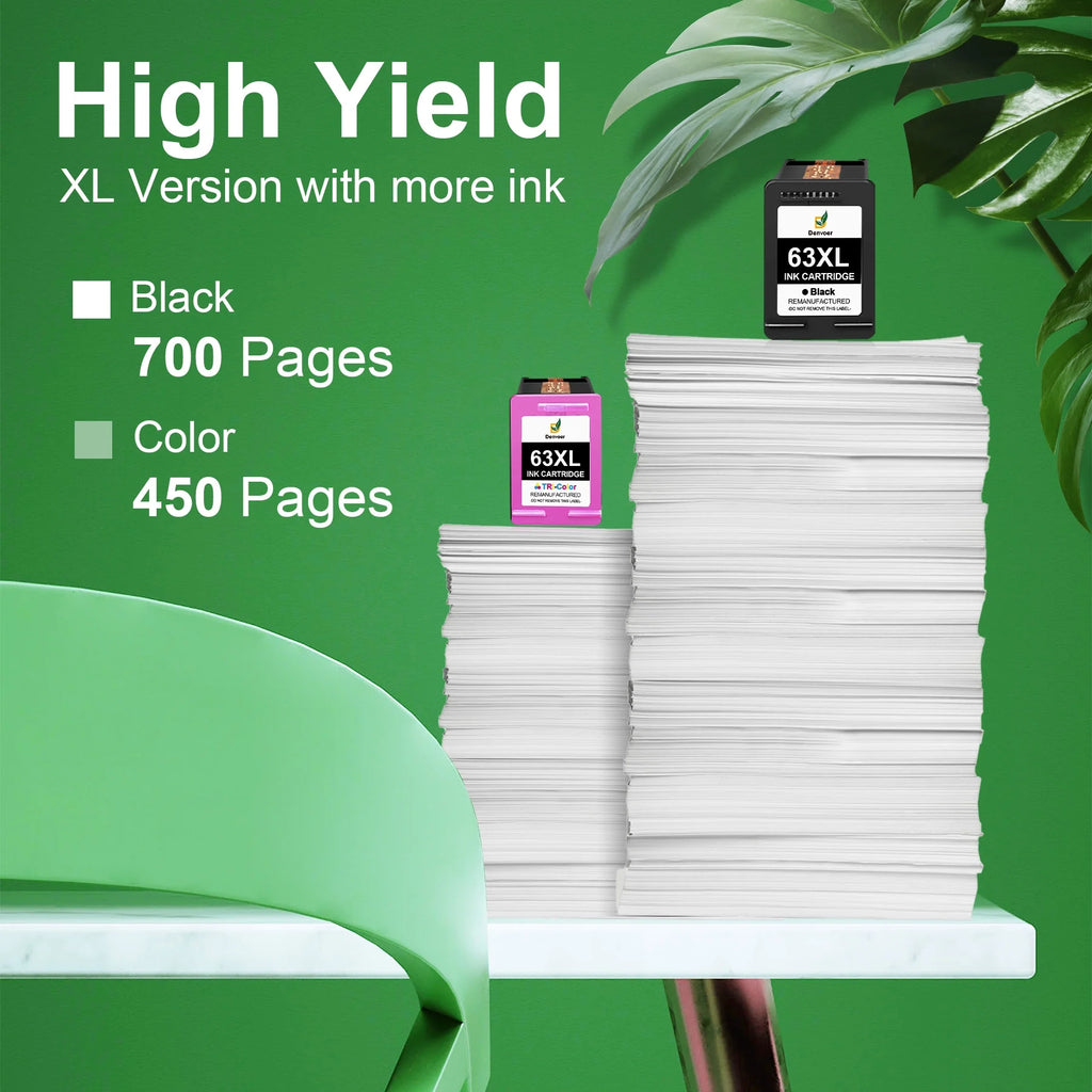 63XL Ink Cartridge Combo Pack (2-Pack, 1 Black, 1 Tri-Color) Y942