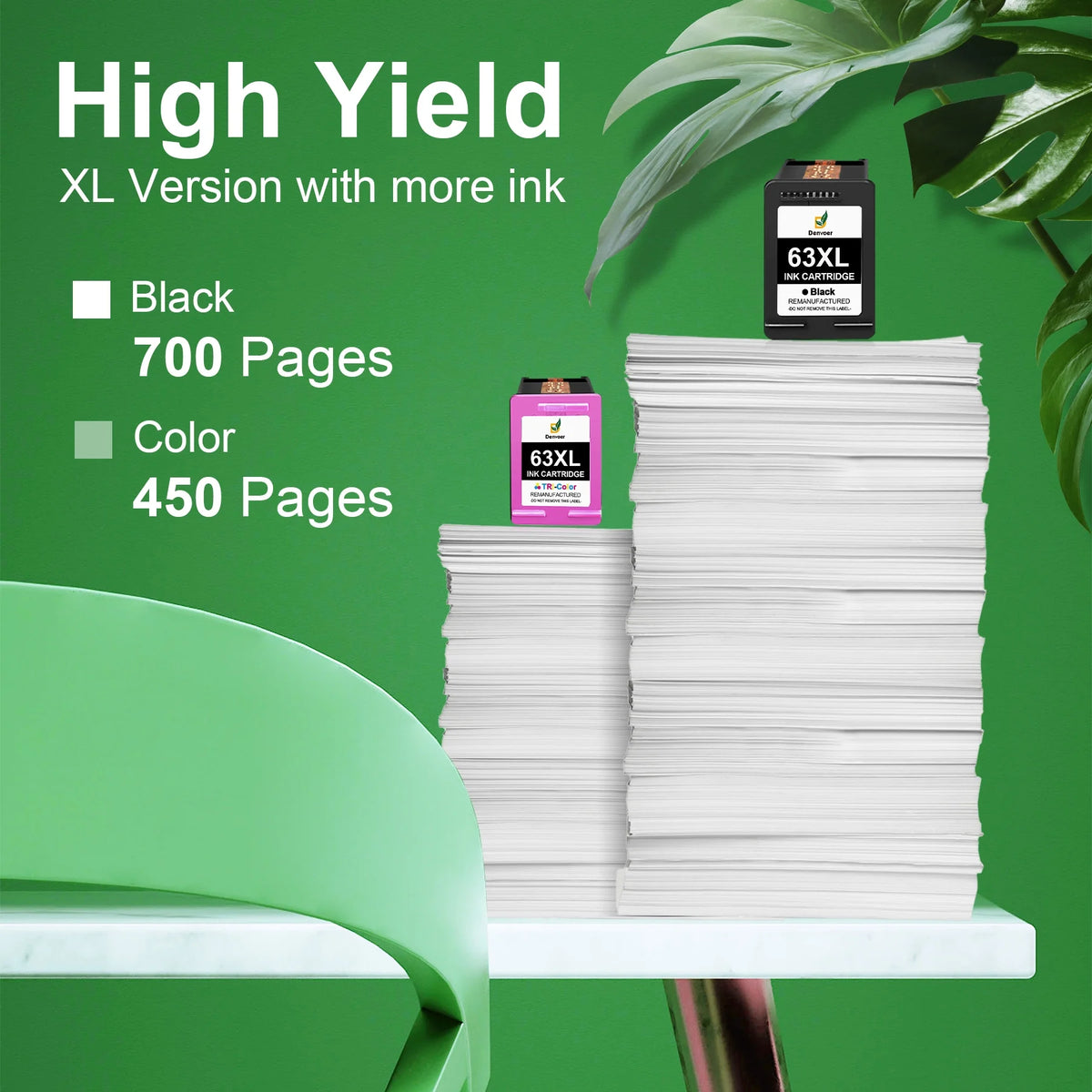 63XL Ink Cartridge Combo Pack (2-Pack, 1 Black, 1 Tri-Color) Y942
