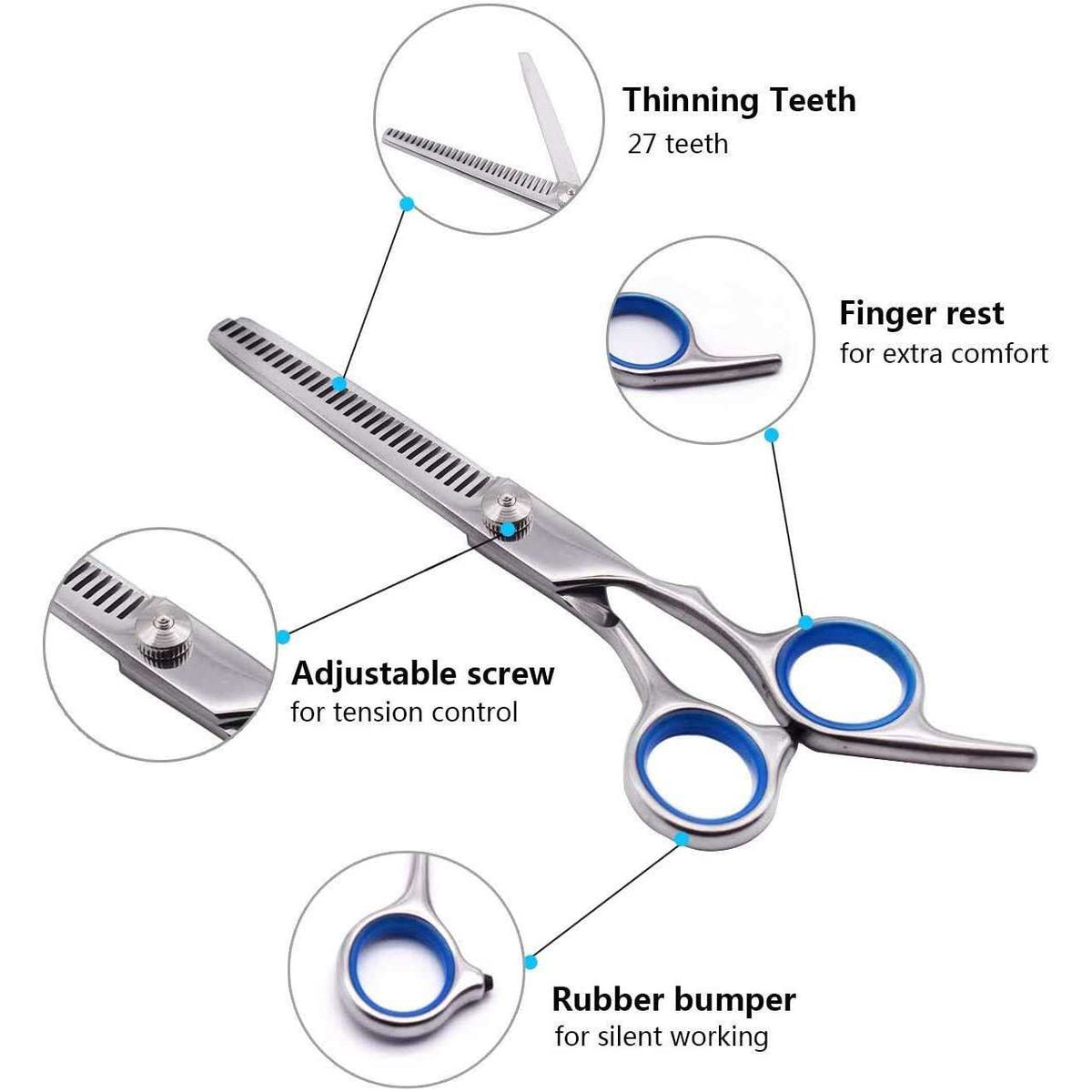 Dog Grooming Scissors with Safety Round Tips Titanium P586