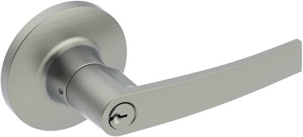 Satin Chrome Lever Round Rose Storeroom O421740
