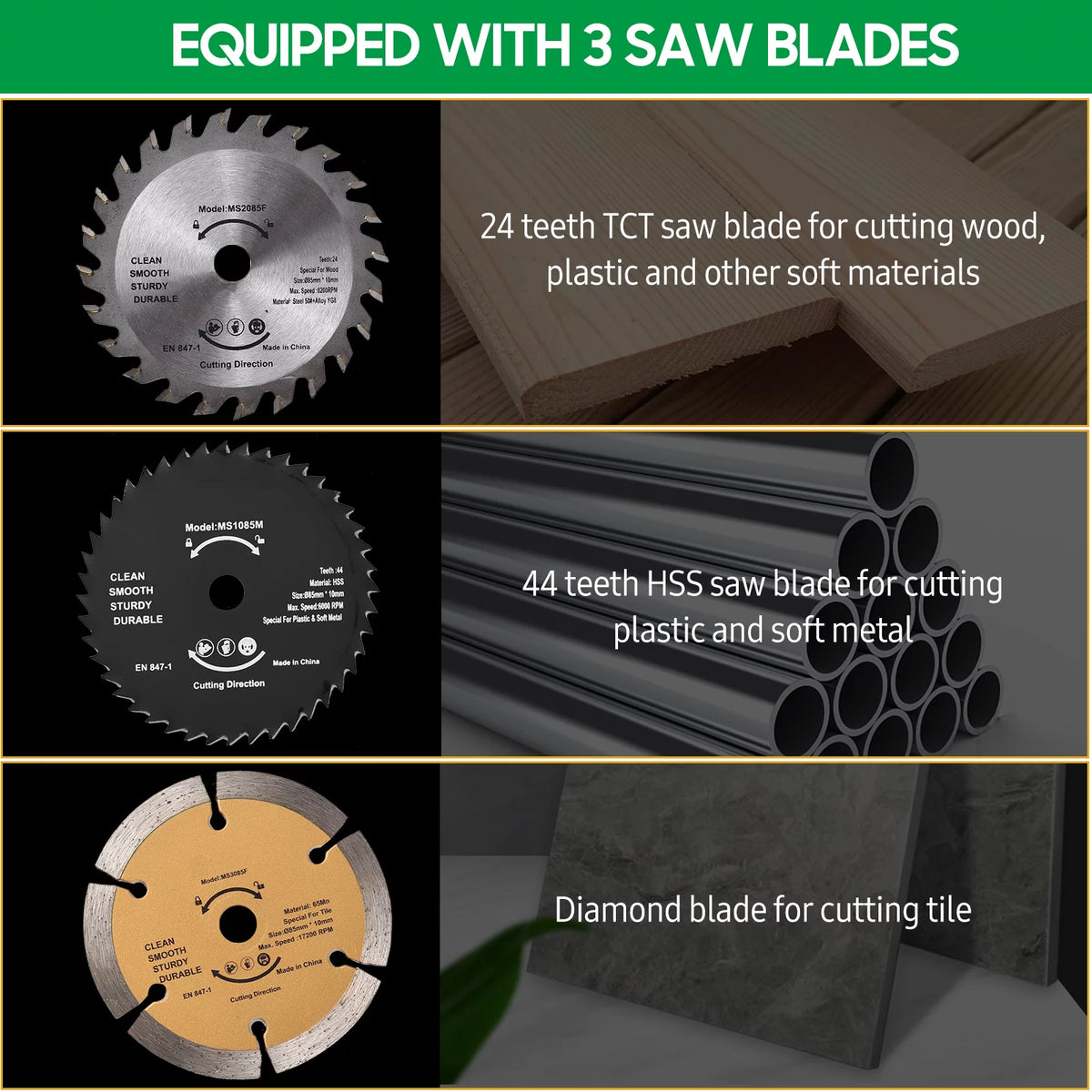 Mini Circular Saw 4.8Amp 3700RPM with Guide Scale Ruler I381