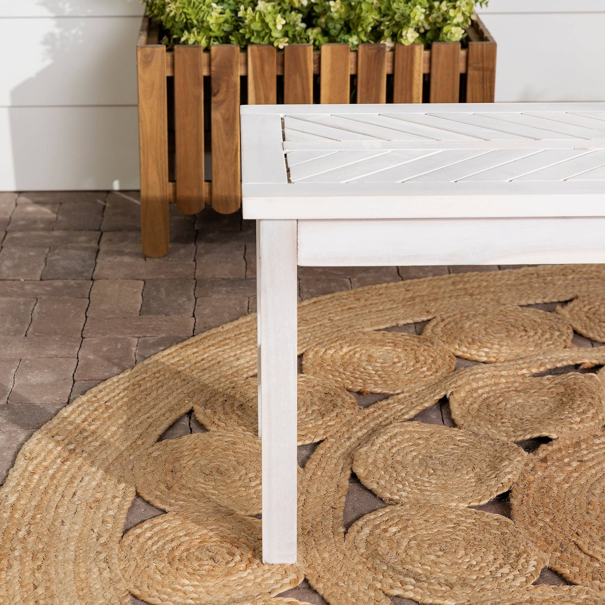 Dark Brown Chevron Patio Bench D671