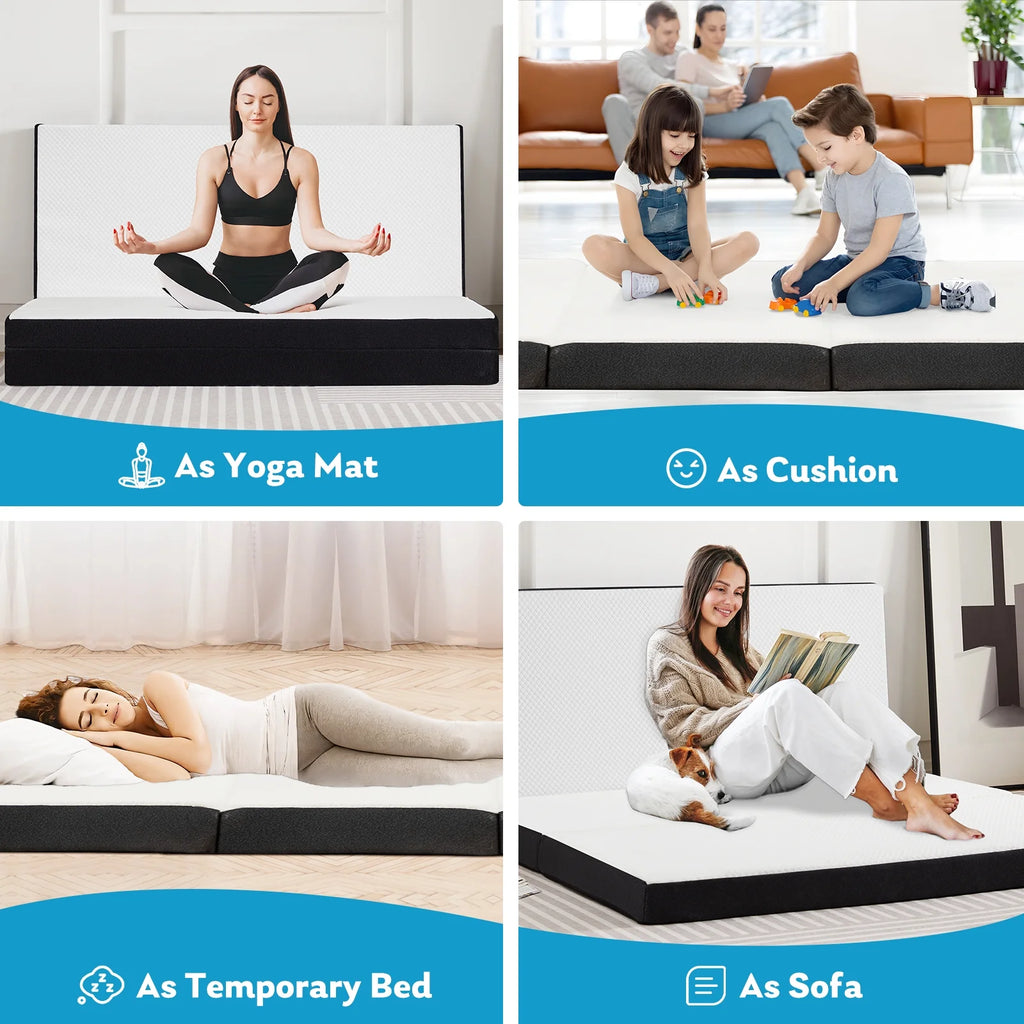 4 inch Tri-fold Memory Foam Mattress Topper M7429