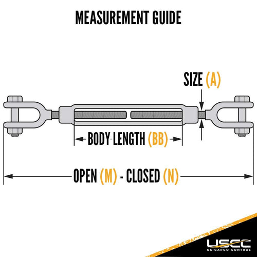 1/2 Inch x 12 Inches Galvanized Jaw and Jaw Turnbuckles U311496