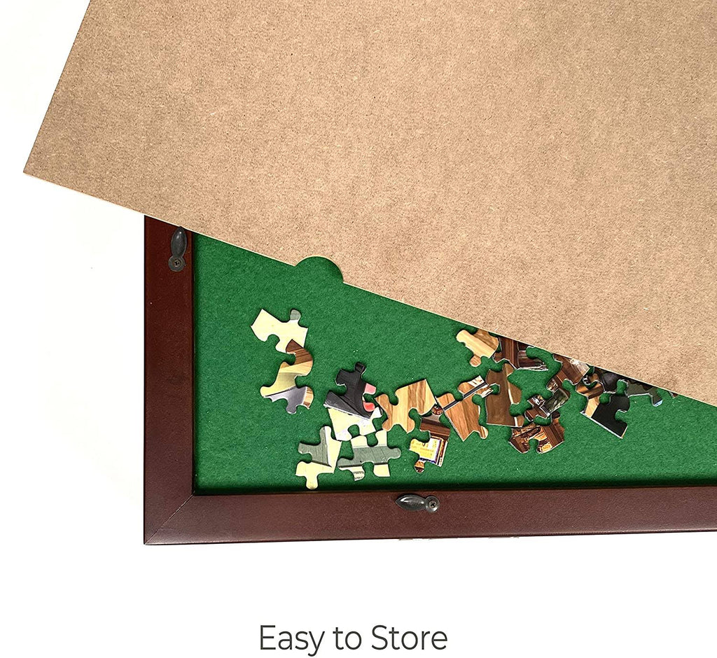 Adjustable Wooden Jigsaw Puzzle Table with Felt Mat 32” x 22” U284850